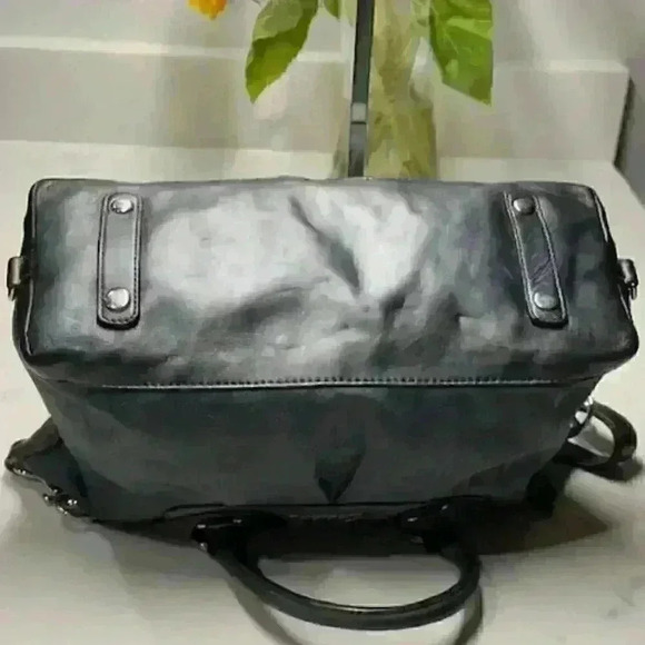 Coach Ashley F18777 Charcoal Gray Sateen Leather Signature Shoulder/Handbag - Picture 6 of 15